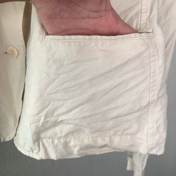 Vince linen blend ivory button front blazer size 4 - Picture 5 of 12